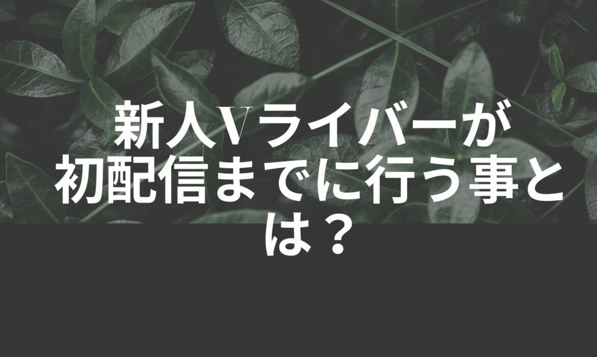 IRIAM（イリアム）新人Vライバーが初配信までに行う事とは？